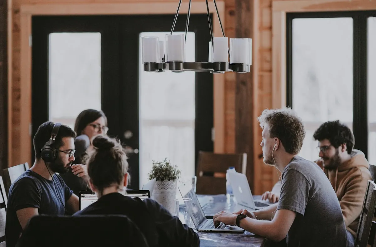 Developers reviewing software architecture